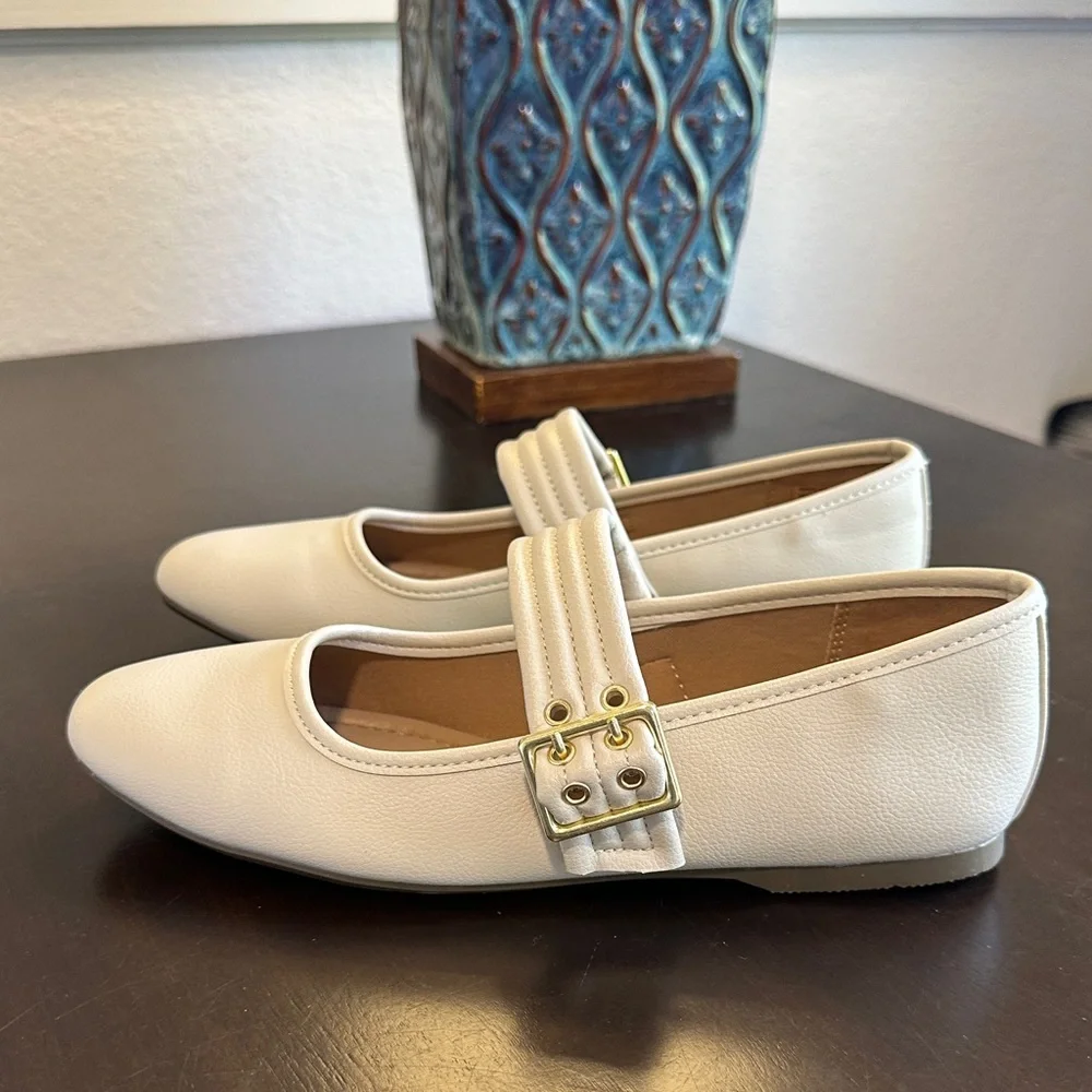 Sonoma Goods For Life® Delilah Women's Mary Jane Flats in Bone Women’s Size 8.5 - Picture 12 of 16